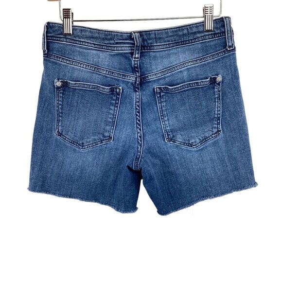 Pilcro And The Letterpress Slim Boyfriend Denim‎ Shorts Size 26 Raw Hem - Picture 7 of 9